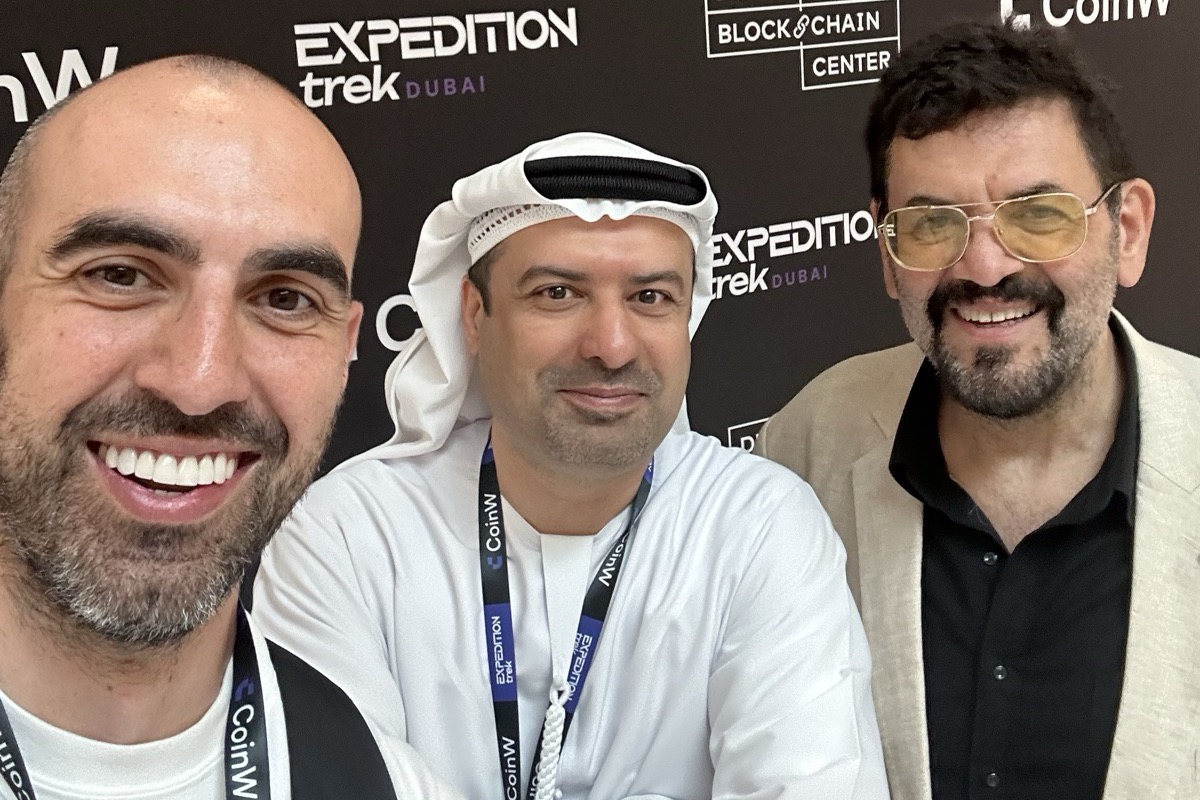 With Nick Spanos and Dr Marwan Al Zarouni at the Dubai Blockchain Center